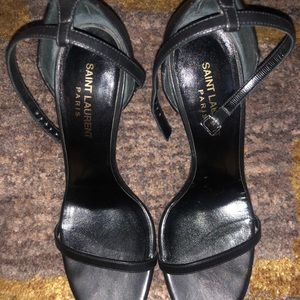 Saint Laurent Jane calfskin Black strappies